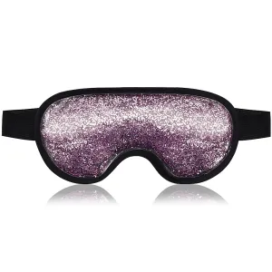 AneouLife Cooling Gel Mask for Puffy Eyes, Reusable Hot Cold Therapy Eye Mask for Migraine, Headache, Dark Circles, Dry/Swollen Eyes, Sinus Pain - Purple