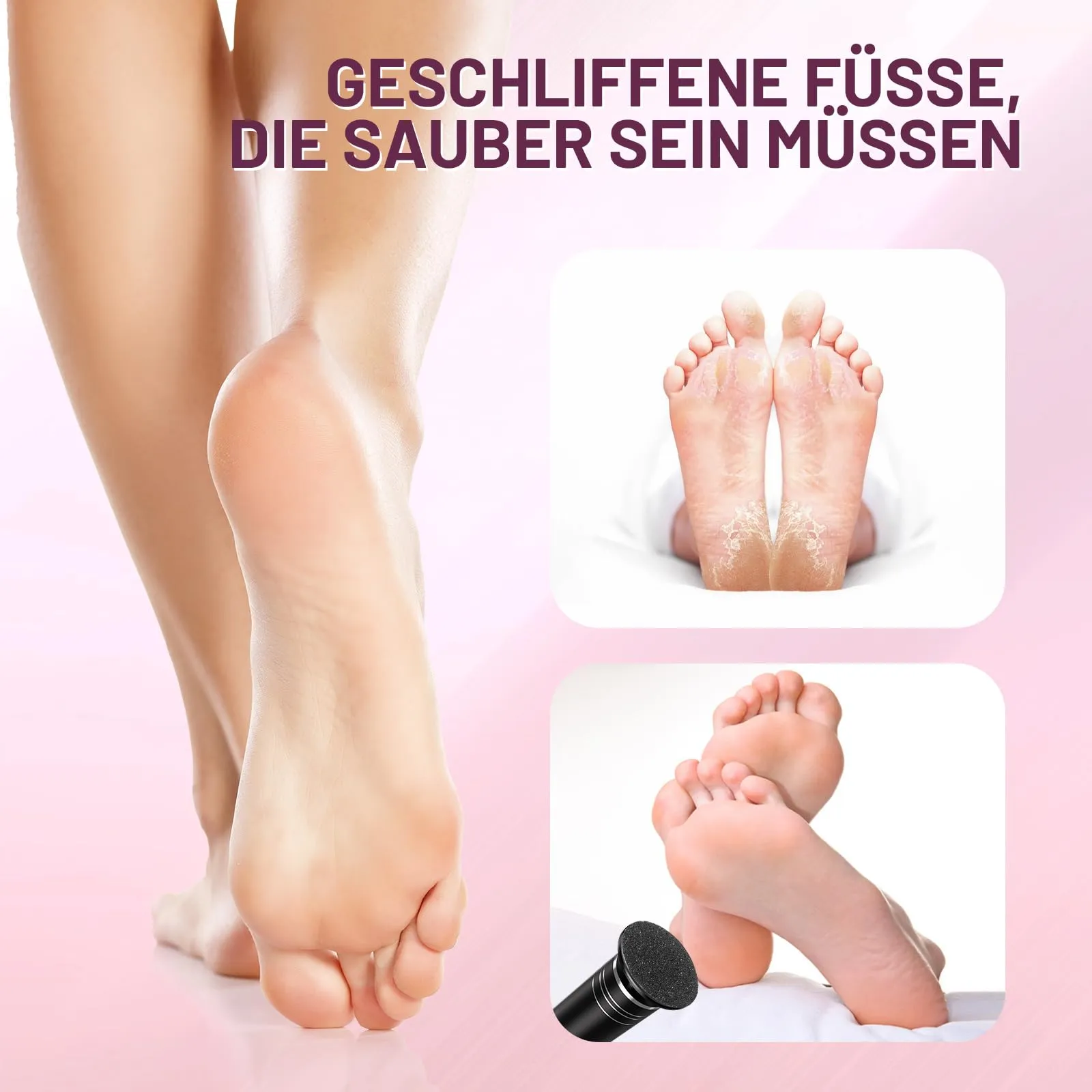 AORAEM Electric Callus Remover, Adjustable Speed Pedicure Set, Professional Callus Removal Foot for Dead Skin Dry Skin Cracked Heels Calluses, with 60 Replacement Sanding Pads