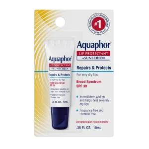 Aquaphor Lip Repair Lip Balm with Sunscreen, Lip Balm SPF 30, 0.35 Oz Tube