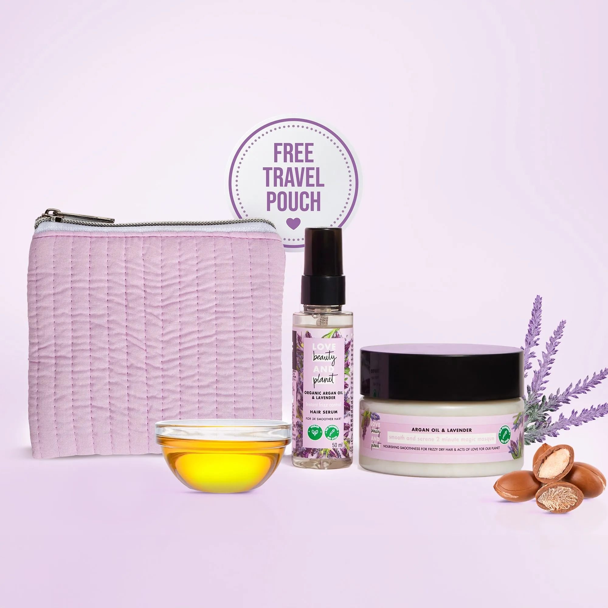 Argan & Lavender Mask   hair Serum combo   Pouch