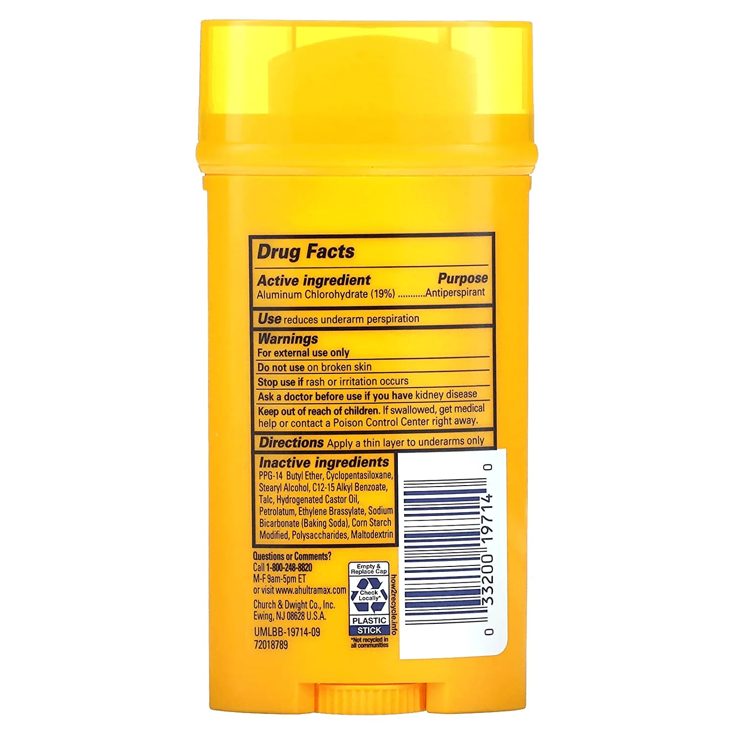 Arm & Hammer Ultra Max Solid Deodorant Unscented - 73g