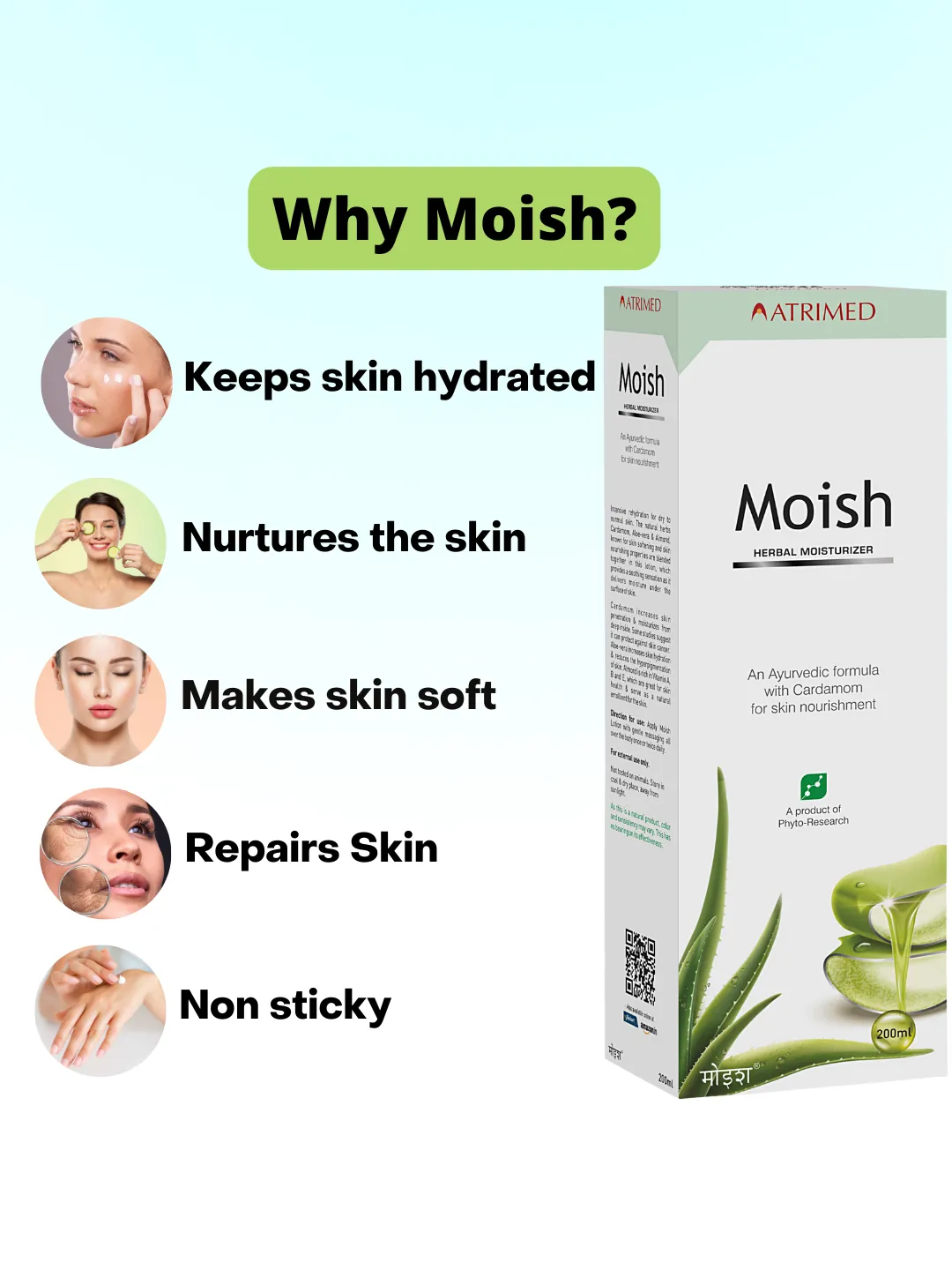 Atrimed Moish Herbal Moisturizer | Pack of 1 | 200ml