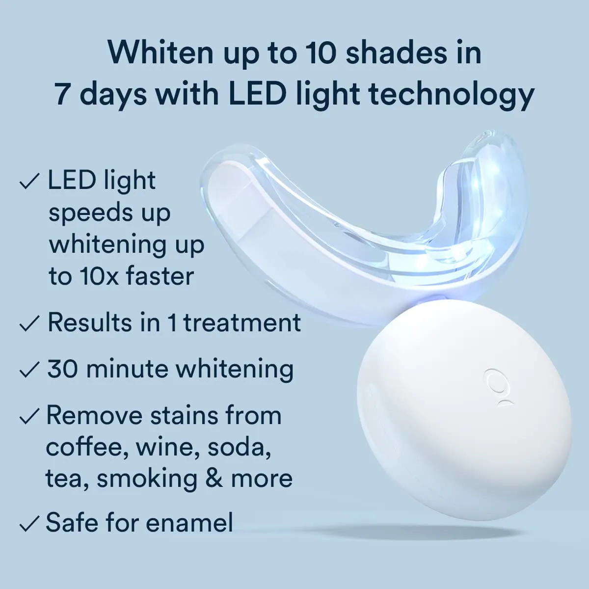 Auraglow Teeth Whitening Kit, LED Accelerator Light, 35% Carbamide Peroxide Teeth Whitening Gel, 20  Whitening Treatments, (2) 5mL Whitening Gel Syringes, Whiten Teeth Faster