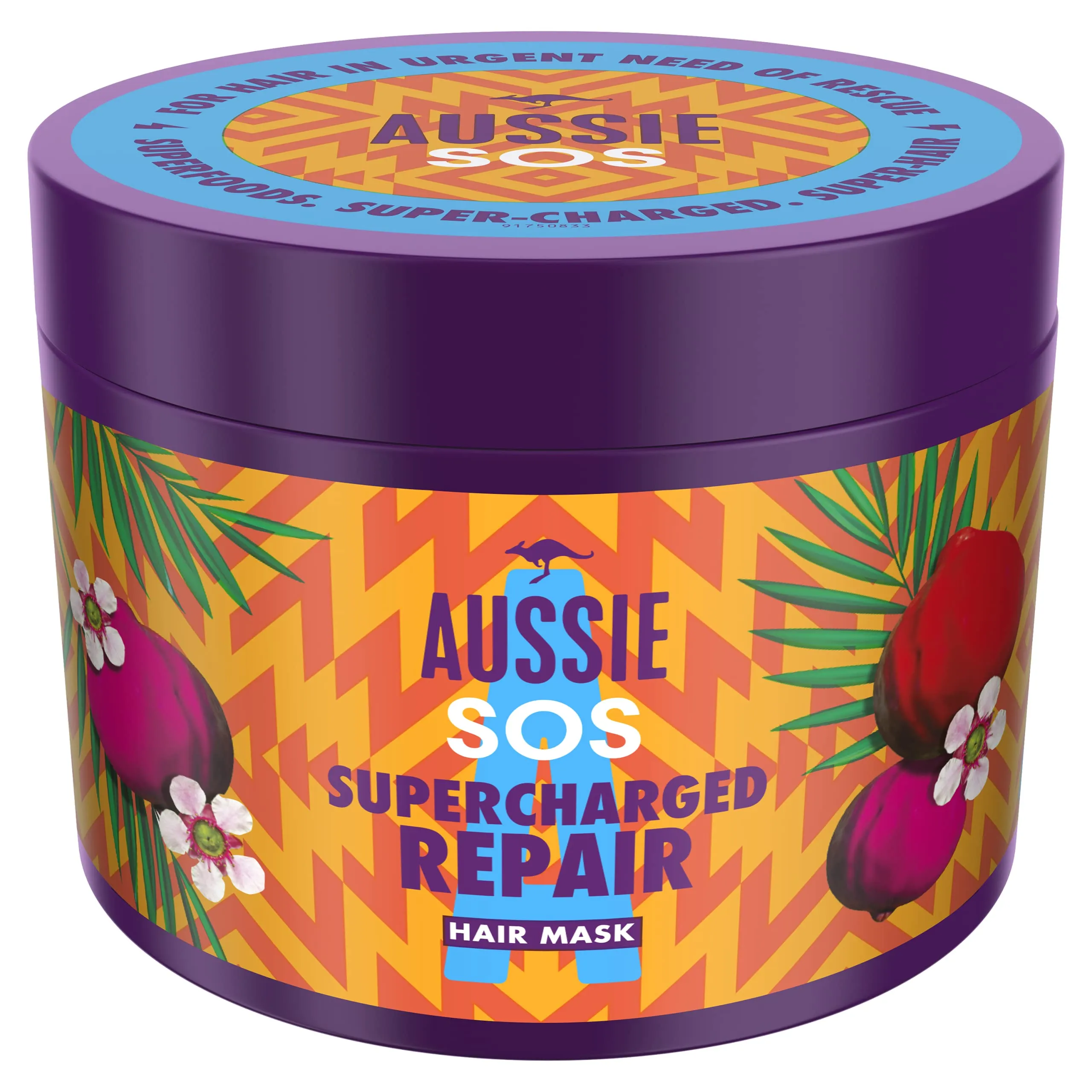 Aussie Repair Hair Mask For Dry Damaged Hair Supports Hair Growth, SOS Vegan Hair Mask With Australian Jojoba Seed Oil, Hair Repair Treatment For Hair In Urgent Need Of Rescue, 450 ml