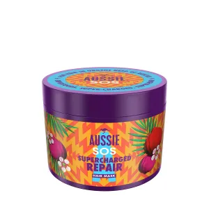 Aussie Repair Hair Mask For Dry Damaged Hair Supports Hair Growth, SOS Vegan Hair Mask With Australian Jojoba Seed Oil, Hair Repair Treatment For Hair In Urgent Need Of Rescue, 450 ml