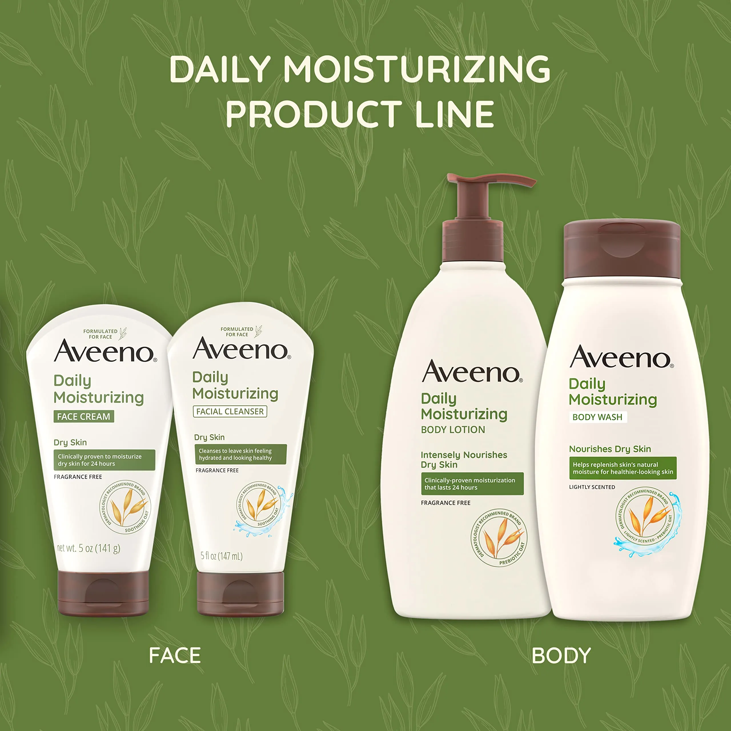 Aveeno Gentle Moisturizing Face Cleansing Bar, Daily Facial Cleanser Bar with Nourishing Oat for Dry Skin, Gently Cleanses & Soothes Skin, Non-Comedogenic & Fragrance-Free, 3.5 oz (Pack Of 8)