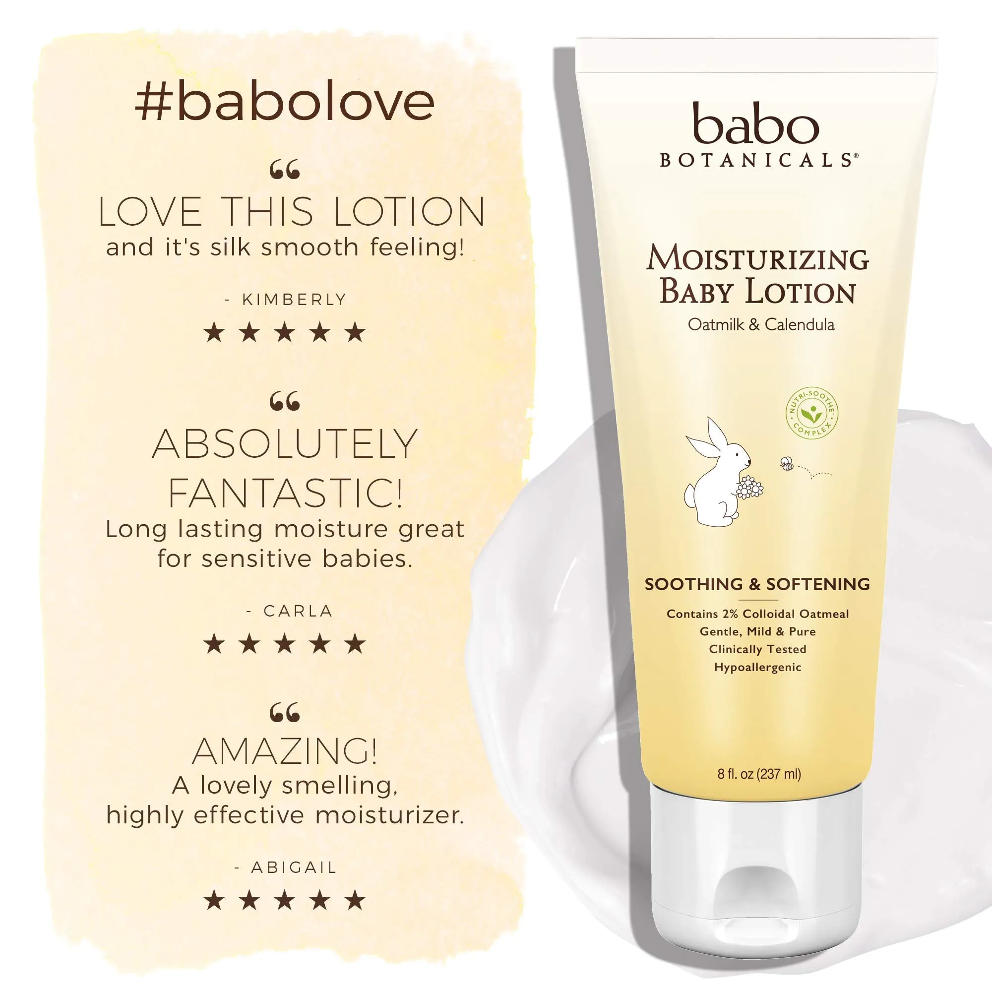 Babo Botanicals Moisturizing Lotion - Face & Body Plant-Based Lotion for Babies, Kids & Adults with Sensitive or Dry Skin - with Colloidal Oatmeal, Organic Calendula & Shea Butter - 8 fl. oz. 8 Fl Oz (Pack of 1)