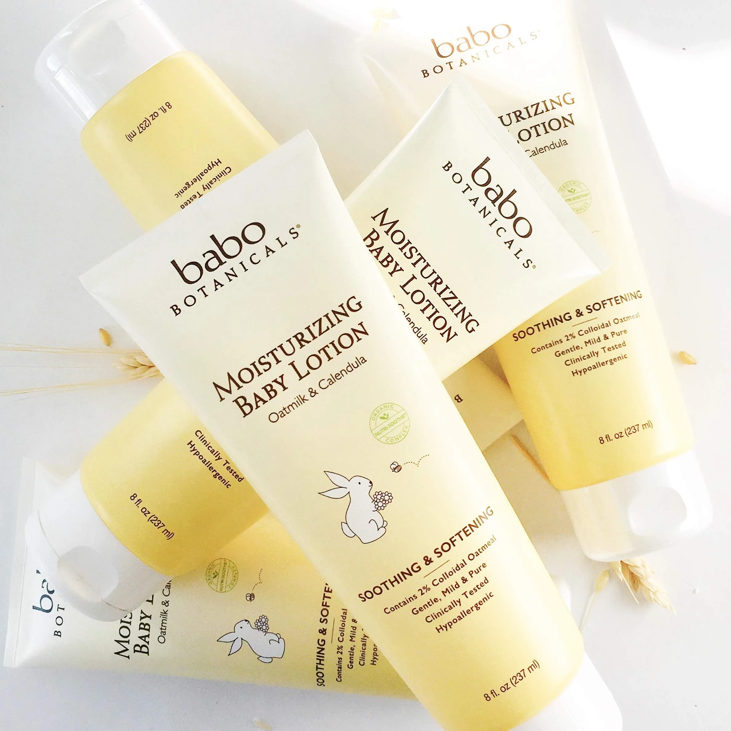 Babo Botanicals Moisturizing Lotion - Face & Body Plant-Based Lotion for Babies, Kids & Adults with Sensitive or Dry Skin - with Colloidal Oatmeal, Organic Calendula & Shea Butter - 8 fl. oz. 8 Fl Oz (Pack of 1)