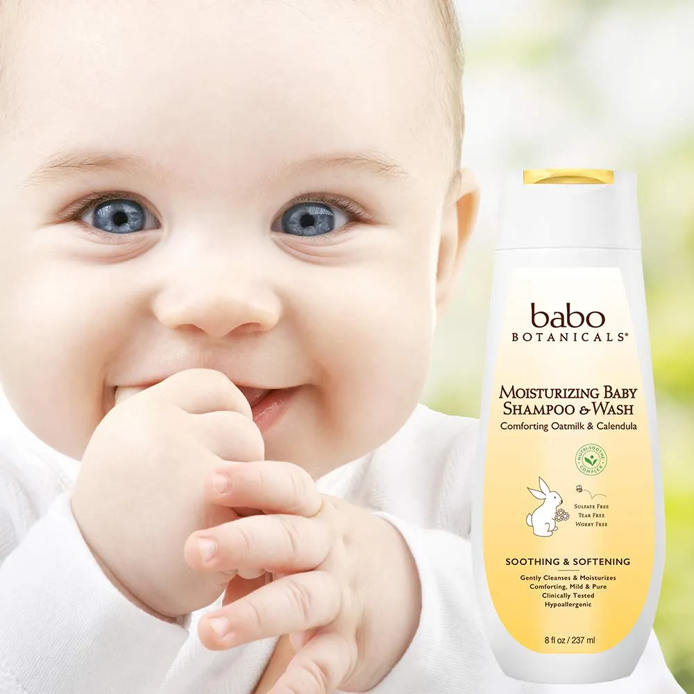 Babo Botanicals Moisturizing Lotion - Face & Body Plant-Based Lotion for Babies, Kids & Adults with Sensitive or Dry Skin - with Colloidal Oatmeal, Organic Calendula & Shea Butter - 8 fl. oz. 8 Fl Oz (Pack of 1)
