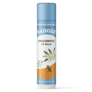 Badger Unscented Lip Balm 0.15 oz Balm