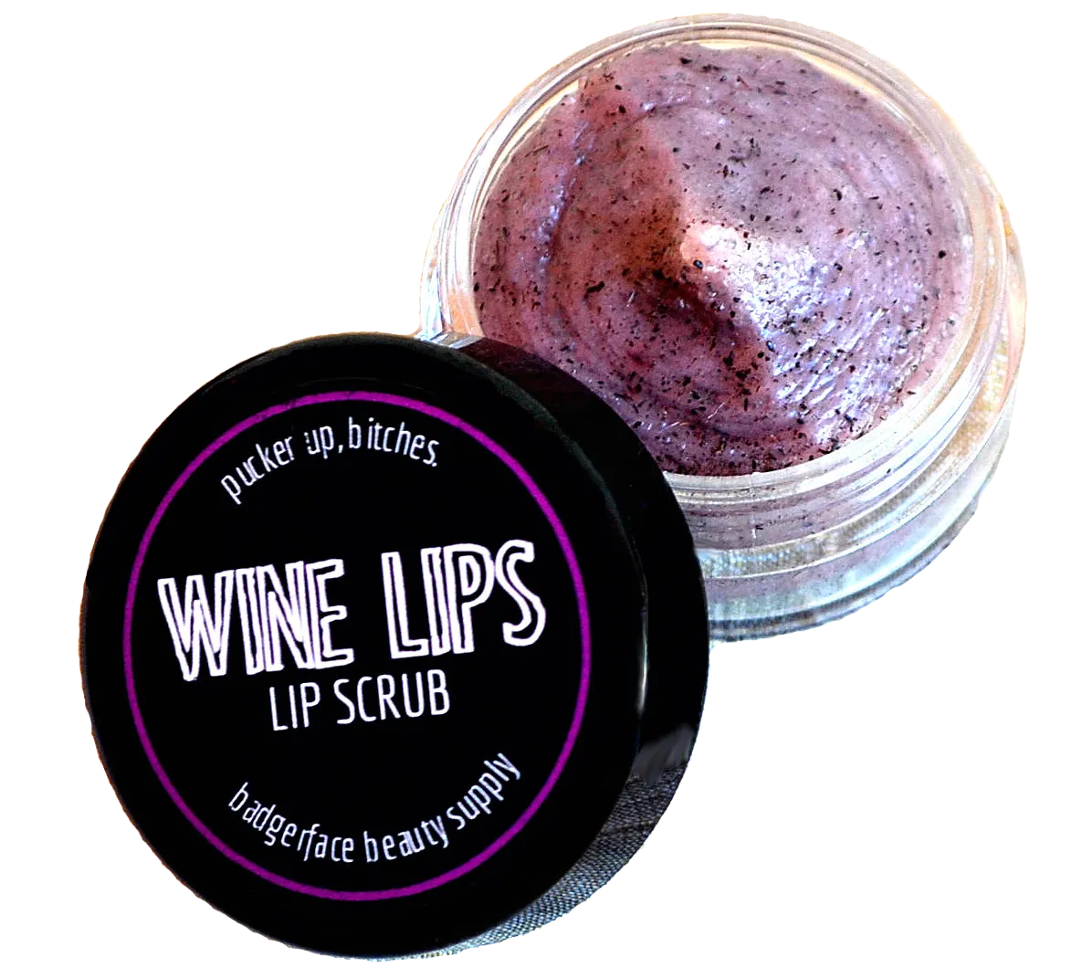 Badgerface Lip Scrub. Wine Lip Scrub. Wine Lover Gifts.