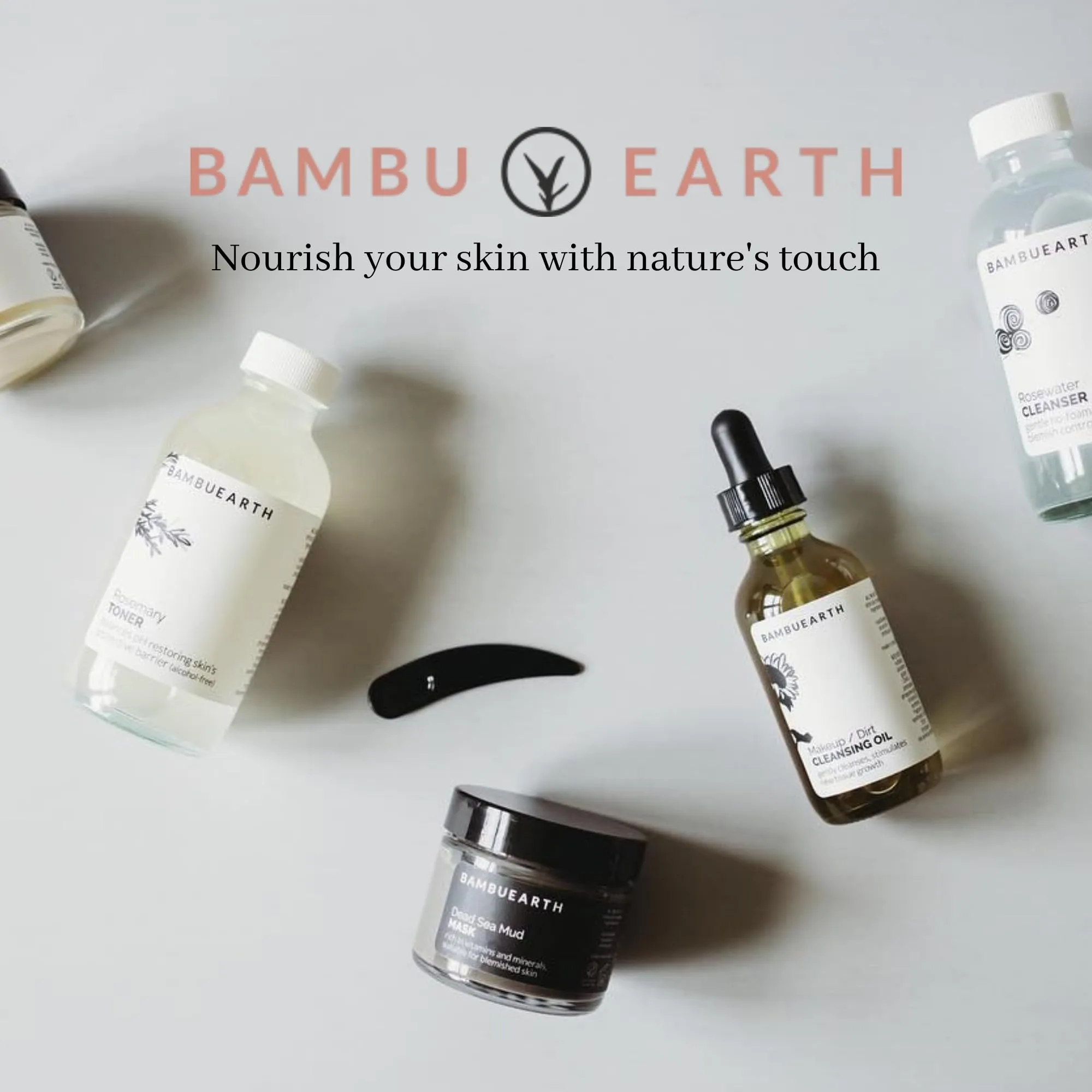 Bambu Earth Rosemary Face Toner with Witch Hazel (4 oz) - Alcohol-Free Toner with Organic Ingredients, Vegan Skincare, and EWG Certified for Healthy Glowing Skin