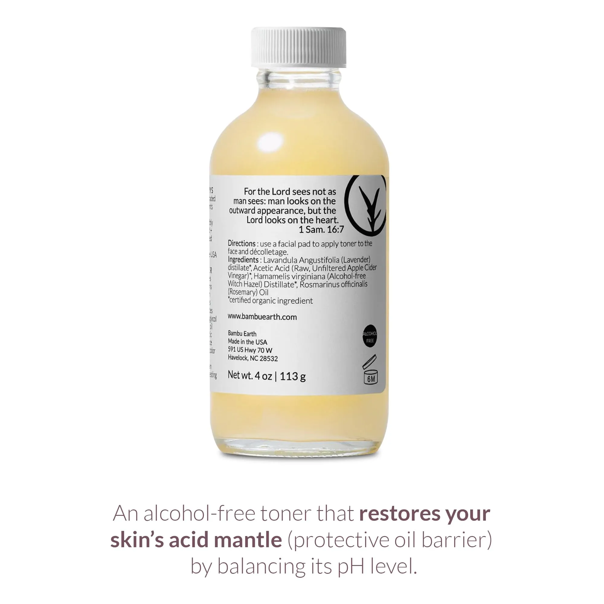 Bambu Earth Rosemary Face Toner with Witch Hazel (4 oz) - Alcohol-Free Toner with Organic Ingredients, Vegan Skincare, and EWG Certified for Healthy Glowing Skin