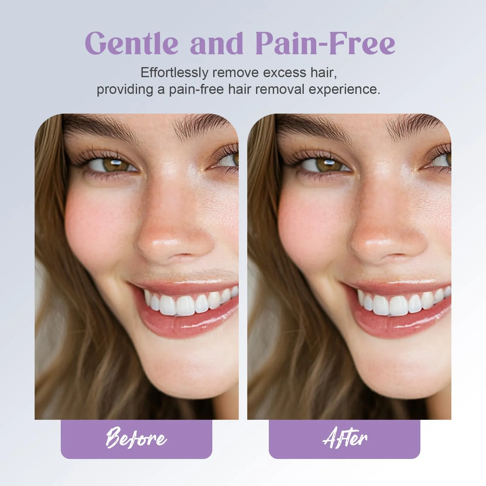 Battery Powered Facial Hair Remover for Women Lips, Chin, Neck, and Cheeks - Gentle and Pain with 2-pc Replacement Heads (Battery is not Included)