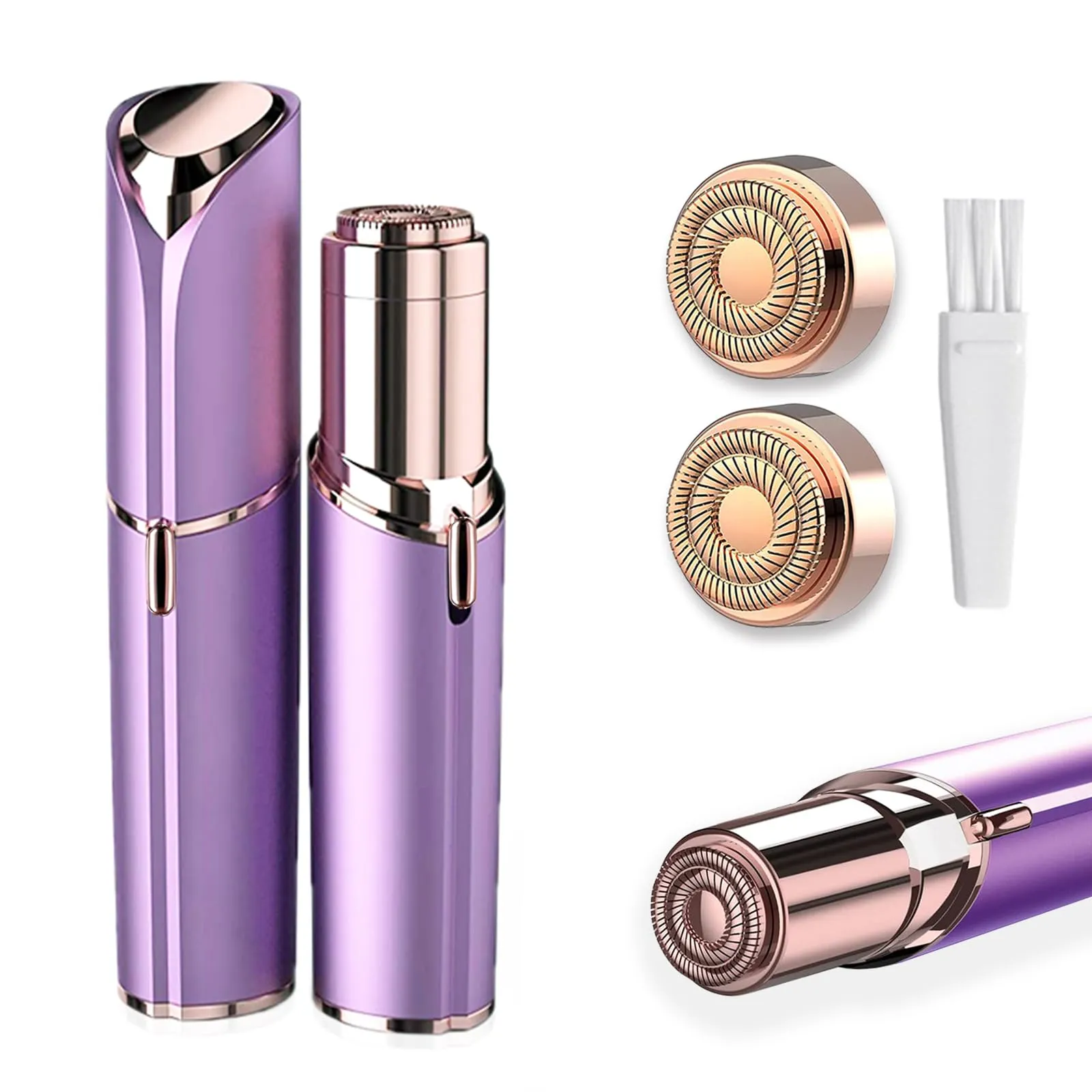 Battery Powered Facial Hair Remover for Women Lips, Chin, Neck, and Cheeks - Gentle and Pain with 2-pc Replacement Heads (Battery is not Included)