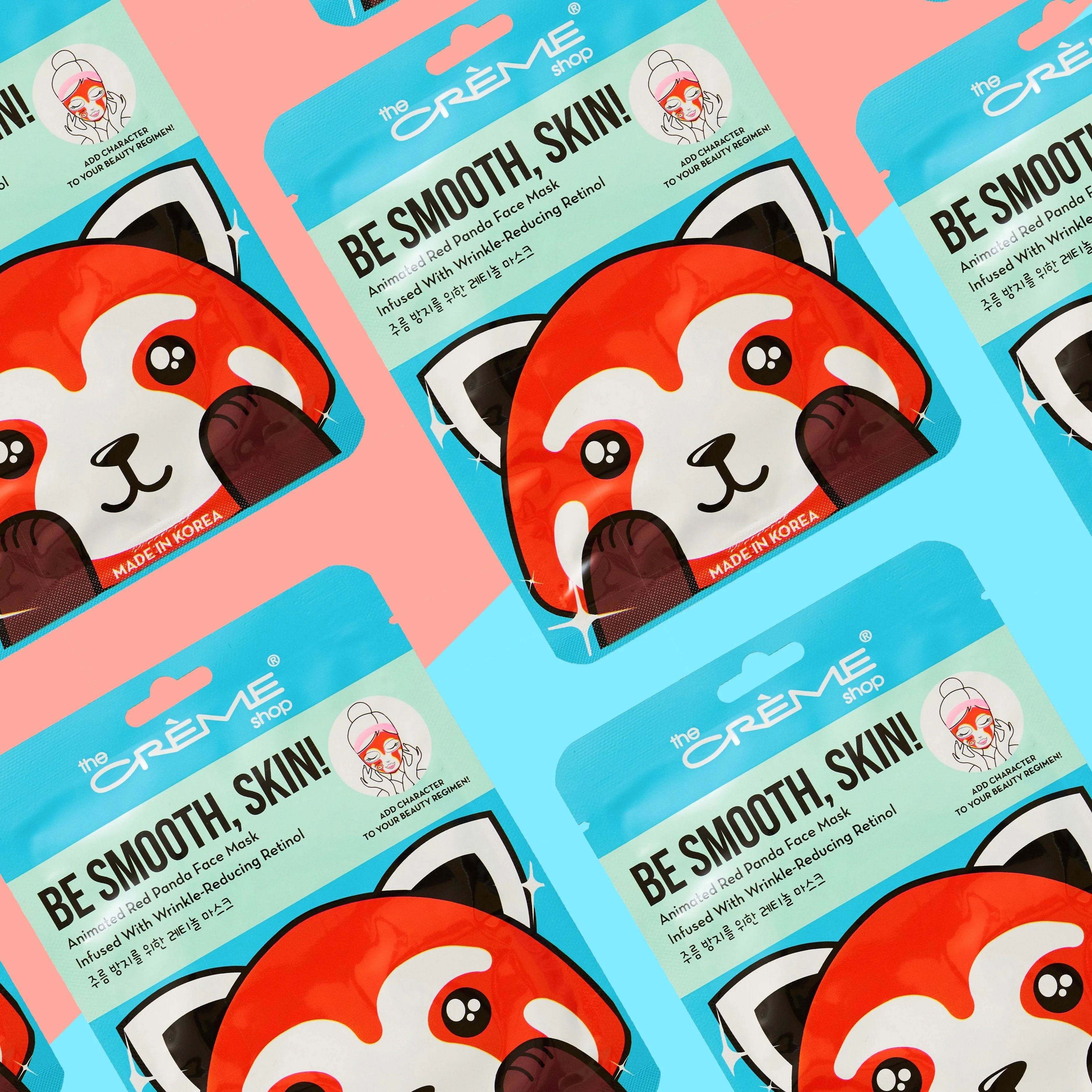 Be Smooth, Skin! Animated Red Panda Face Mask - Wrinkle-Reducing Retinol