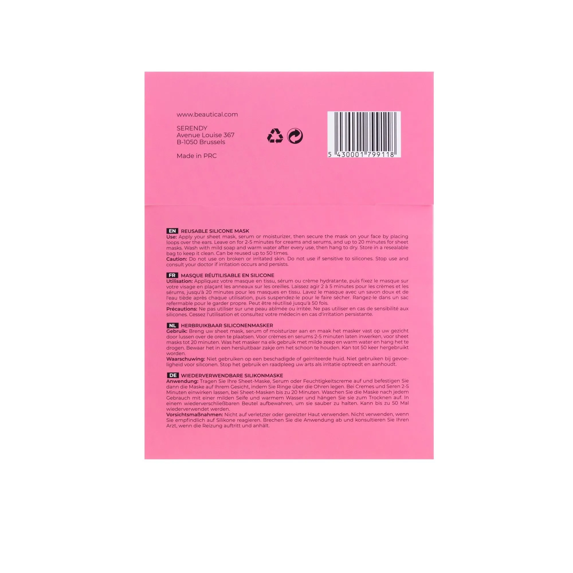 BEAUTICAL Reusable Silicone Mask - face mask, 100% silicone
