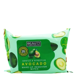 Beauty Formulas Avocado Oil Make-up Wipes - 25 pcs