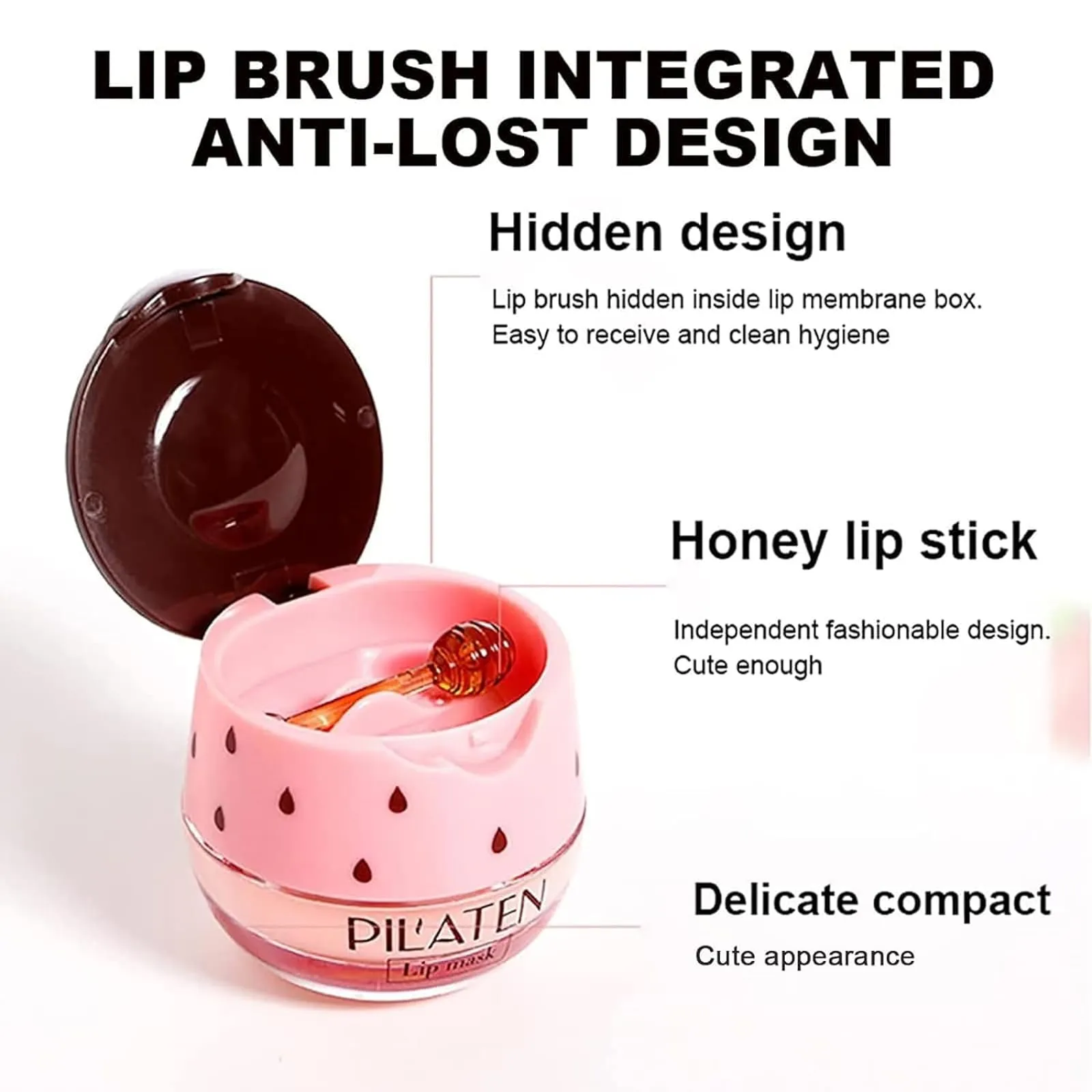 Bee Lip Balm Honey Pot, Strawberry & Honey Moisturizing Propolis Lip Mask, Hydrating & Prevention Dry and Cracked Lip Scrubs Exfoliator, Reduces Lip Lines (Red Yellow Pink)