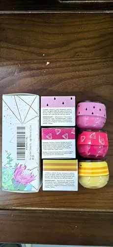 Bee Lip Balm Honey Pot,3 PCS Strawberry&Honey&Watermelon Lip Sleeping Mask,Hydrating Prevention Dry and Cracked Lip Scrubs Exfoliator Lip Care,Moisturizing Lip Mask Overnight Reduces Lip Lines