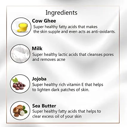 Bello Cleansing Soap with Cow Ghee, Milk, Jojoba & Shea butter, 100G - Pack of 4