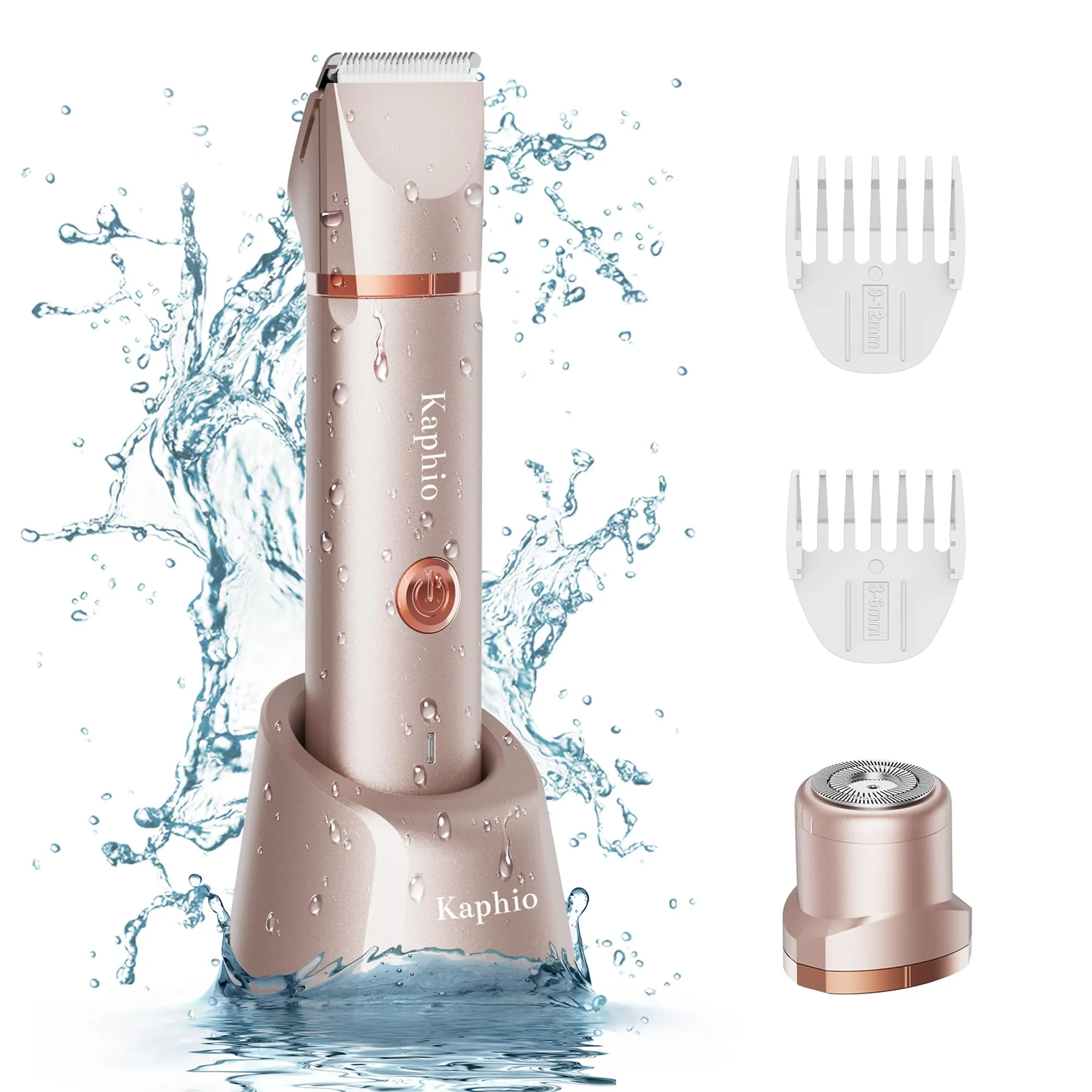 Bikini Trimmer for Women Pubic Hair 2 in 1 Eletctric Shaver for Women Rechargeable Eletctric Shaver for Women IPX7 Waterproof Bikini Trimmer for Armpit Arm Body Face (Rose Gold) Rose Gold