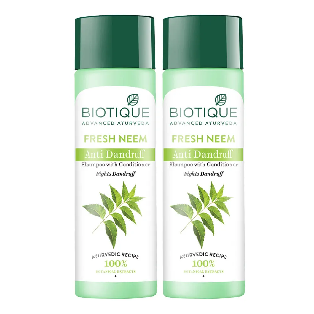 Biotique Fresh Neem Margosa Anti Dandruff Shampoo and Conditioner 180ml (Pack of 2)