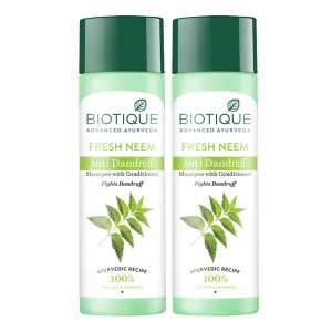 Biotique Fresh Neem Margosa Anti Dandruff Shampoo and Conditioner 180ml (Pack of 2)