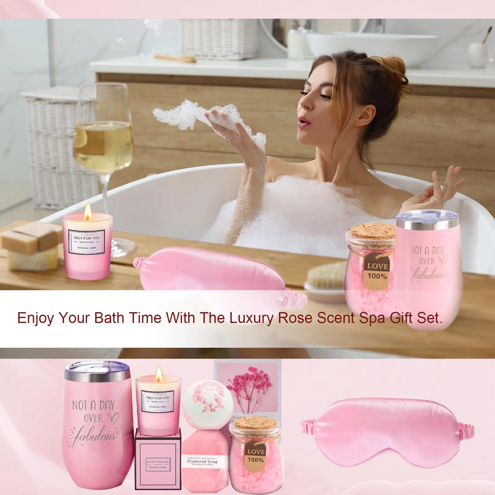 Birthday Gifts for Women Relaxing Spa Gift Basket Set Self Care Gifts for Monther Wife Girlfriends Mothers' Day Christmas Valentine's Day