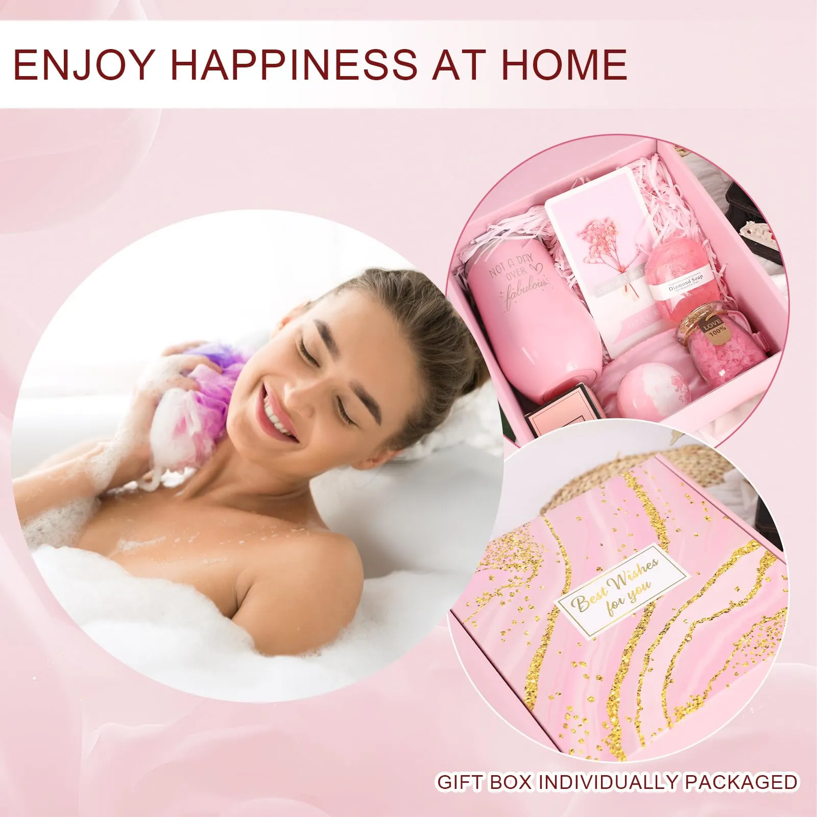 Birthday Gifts for Women Relaxing Spa Gift Basket Set Self Care Gifts for Monther Wife Girlfriends Mothers' Day Christmas Valentine's Day