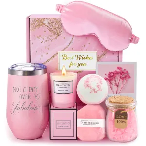 Birthday Gifts for Women Relaxing Spa Gift Basket Set Self Care Gifts for Monther Wife Girlfriends Mothers' Day Christmas Valentine's Day