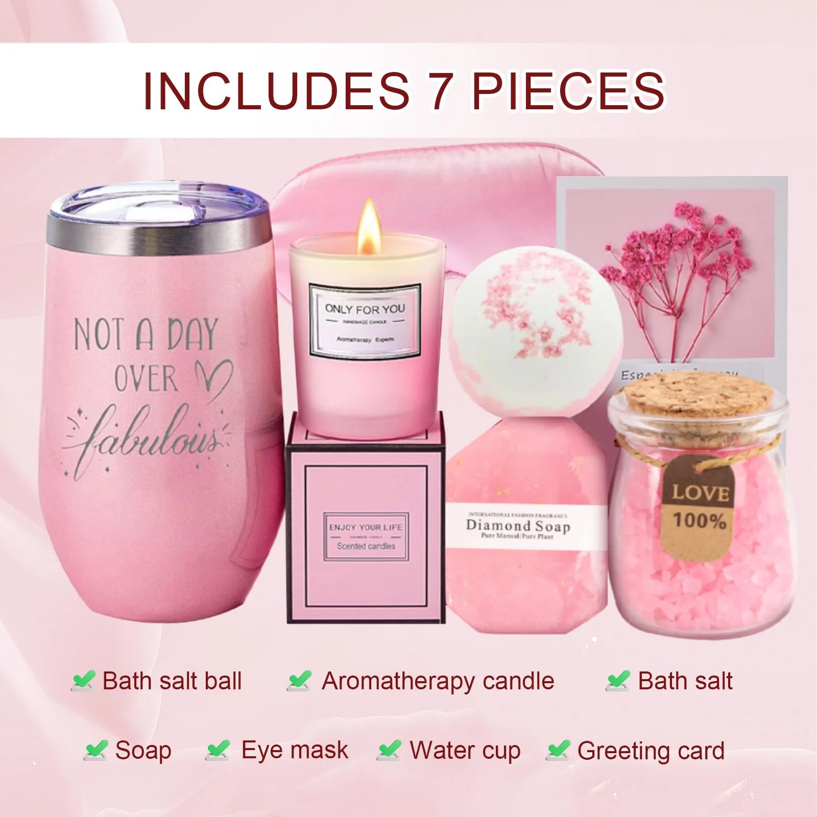 Birthday Gifts for Women Relaxing Spa Gift Basket Set Self Care Gifts for Monther Wife Girlfriends Mothers' Day Christmas Valentine's Day