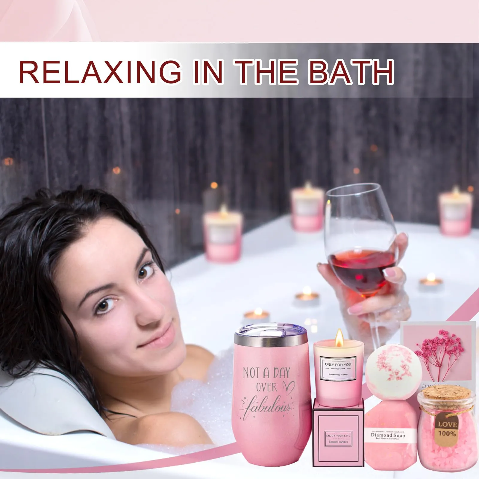 Birthday Gifts for Women Relaxing Spa Gift Basket Set Self Care Gifts for Monther Wife Girlfriends Mothers' Day Christmas Valentine's Day