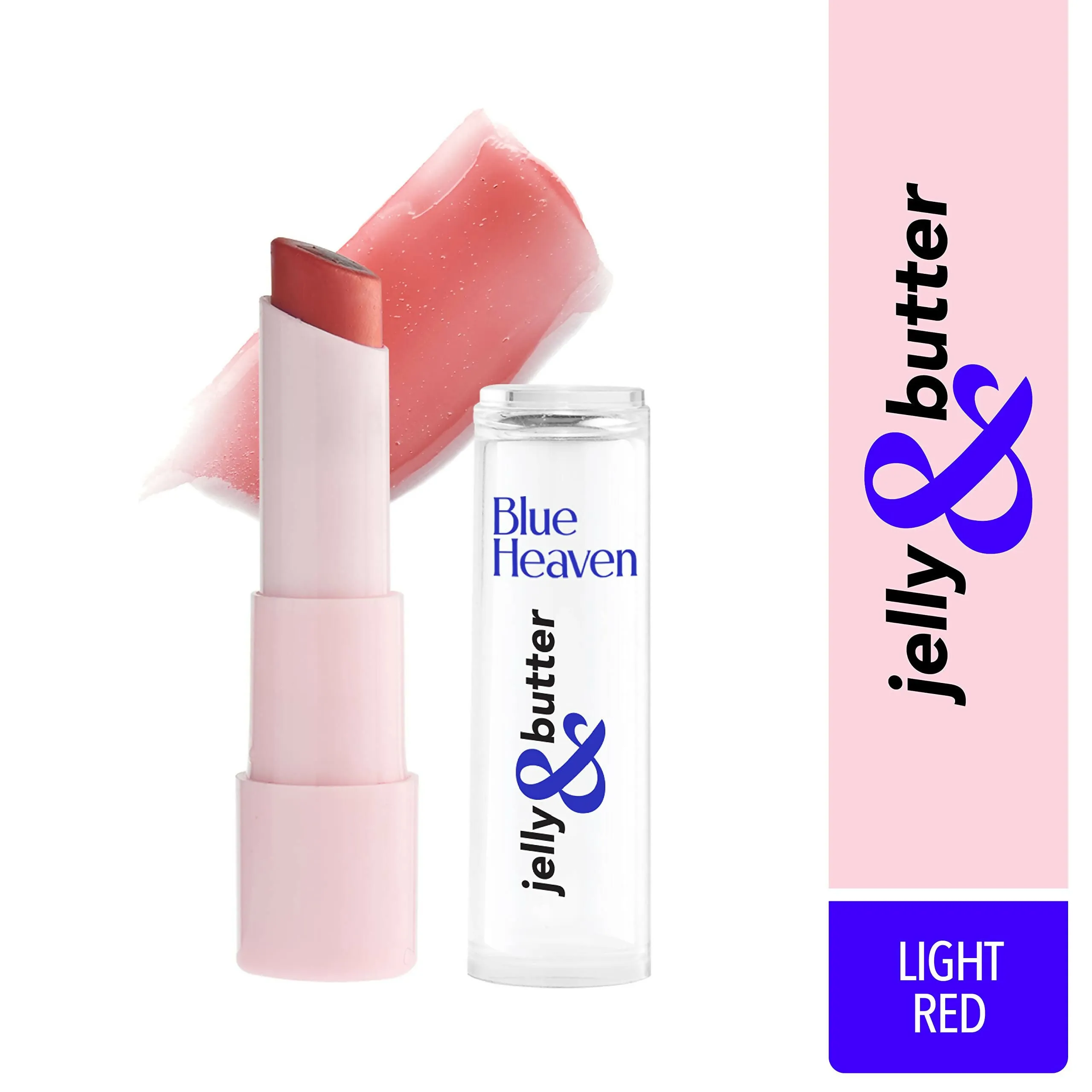 Blue Heaven Jelly & Butter Lip Balm - Light Red, infused with Shea Butter & Vitamin E, Fades Pigmentation