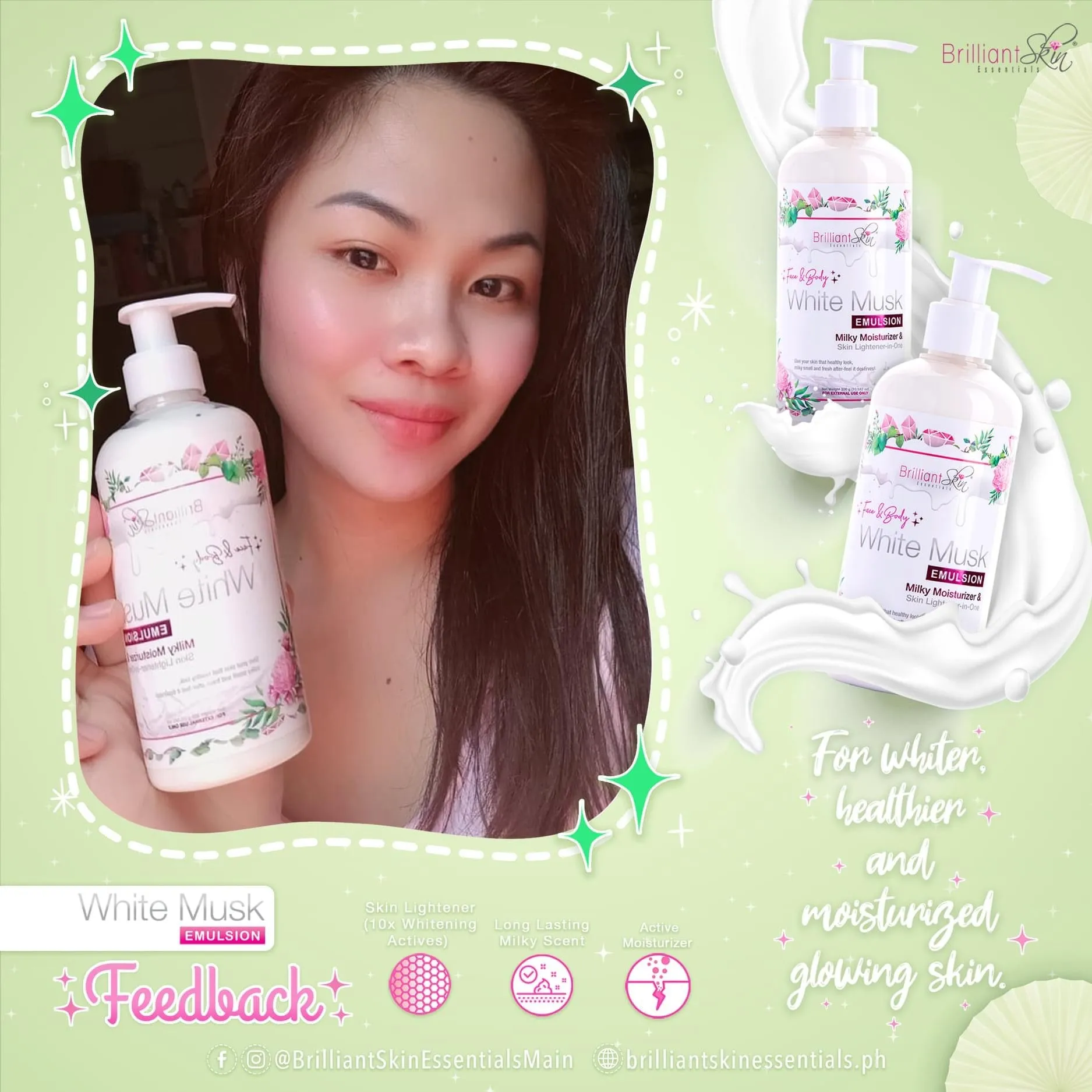 Brilliant Skin White Musk Emulsion Face and Body Lotion