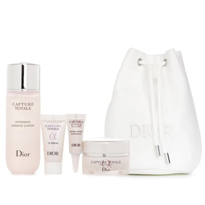 Capture Total Cell Bucket Pouch Mini Set: Intensive Essence Lotion 50ml le Serum 5ml eye Serum 3ml firming Wrinkle Creme 15ml - 4pcs   1bag