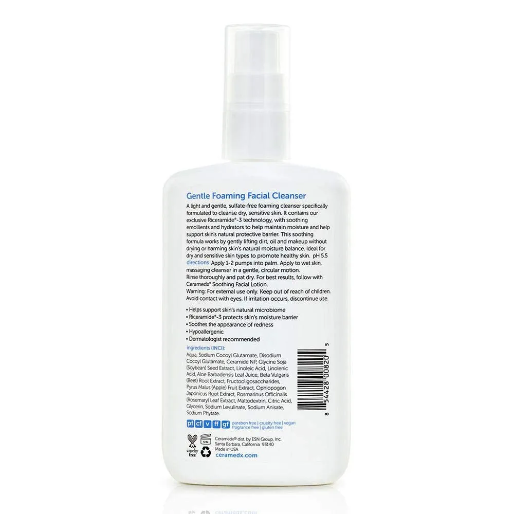 Ceramedx Facial Cleanser Gentle Foam  - 8 Fl Oz