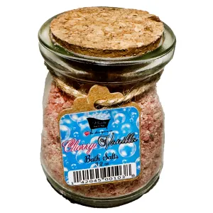 Cherry Vanilla Natural Bath Salts Kaolin Avocado Sea Salt Bath Soak 3.5 oz
