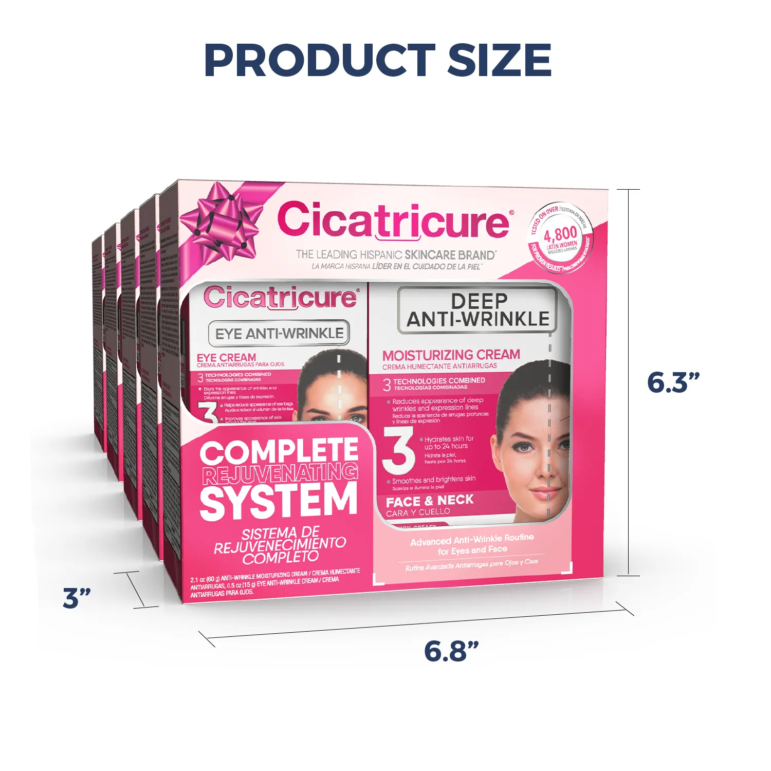 Cicatricure 2 Pack Gift Set Face & Eye Rejuvenating System - Antiwrinkle Creams - Case of 6