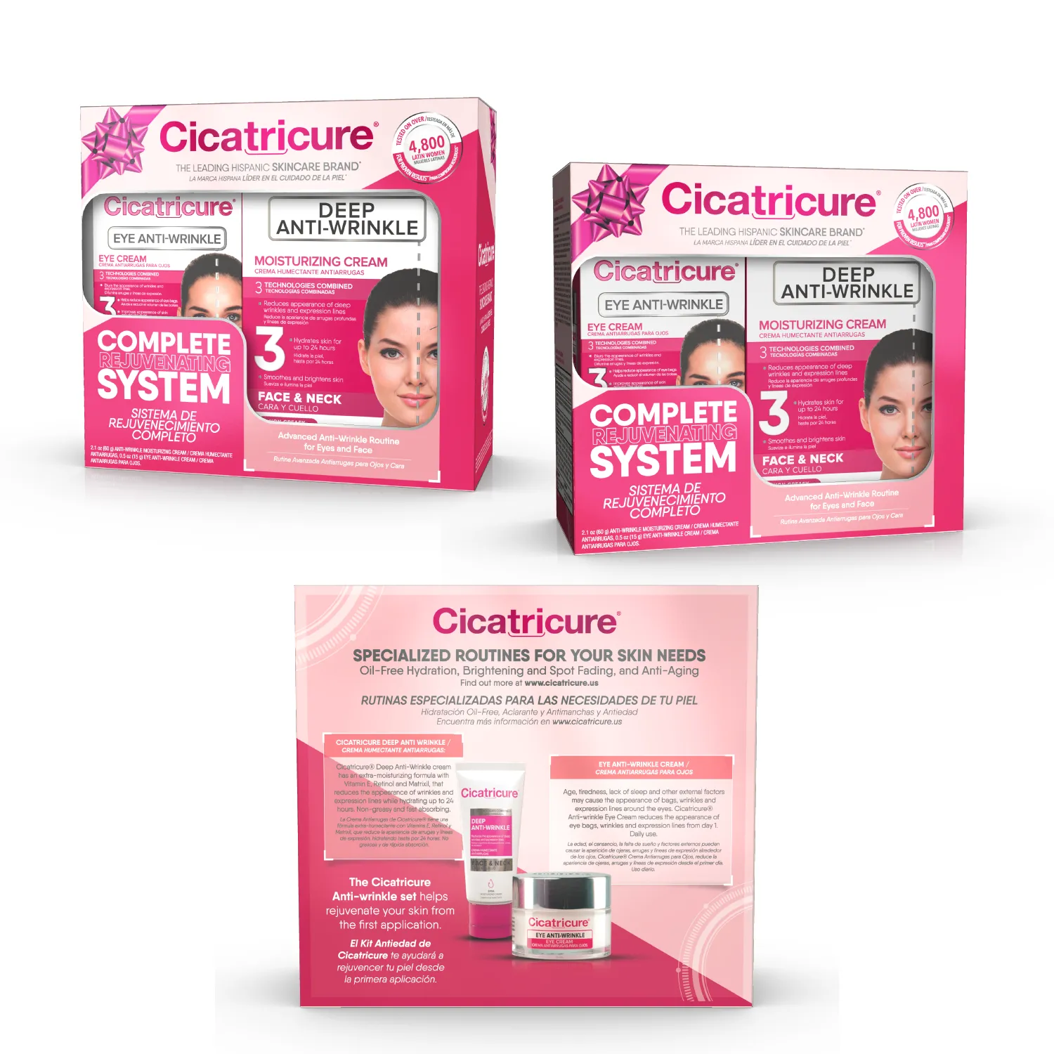 Cicatricure 2 Pack Gift Set Face & Eye Rejuvenating System - Antiwrinkle Creams - Case of 6