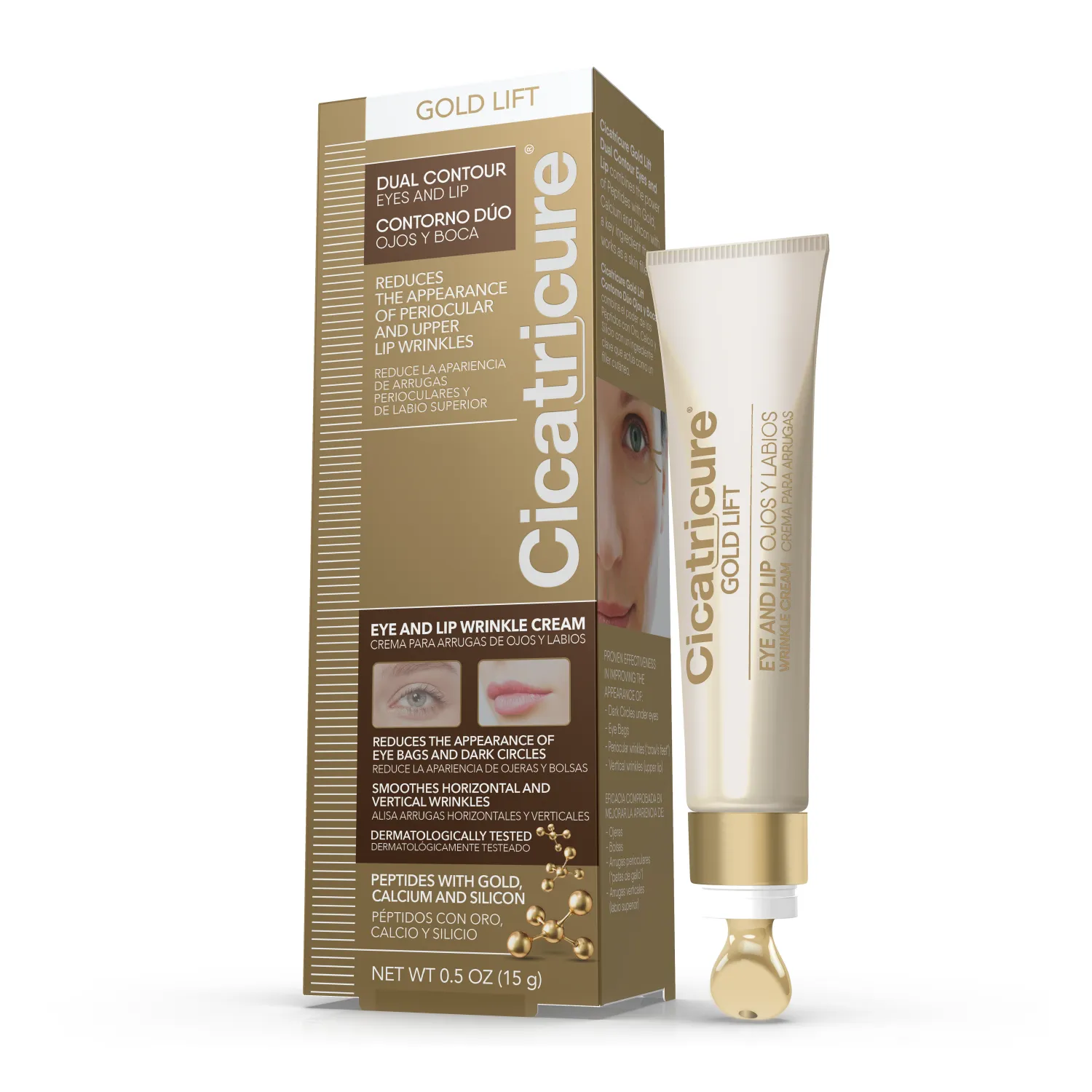 Cicatricure Gold Lift for Gravitational Wrinkles Eye & Lip Cream - 0.5 Oz (15 g) - Case of 12