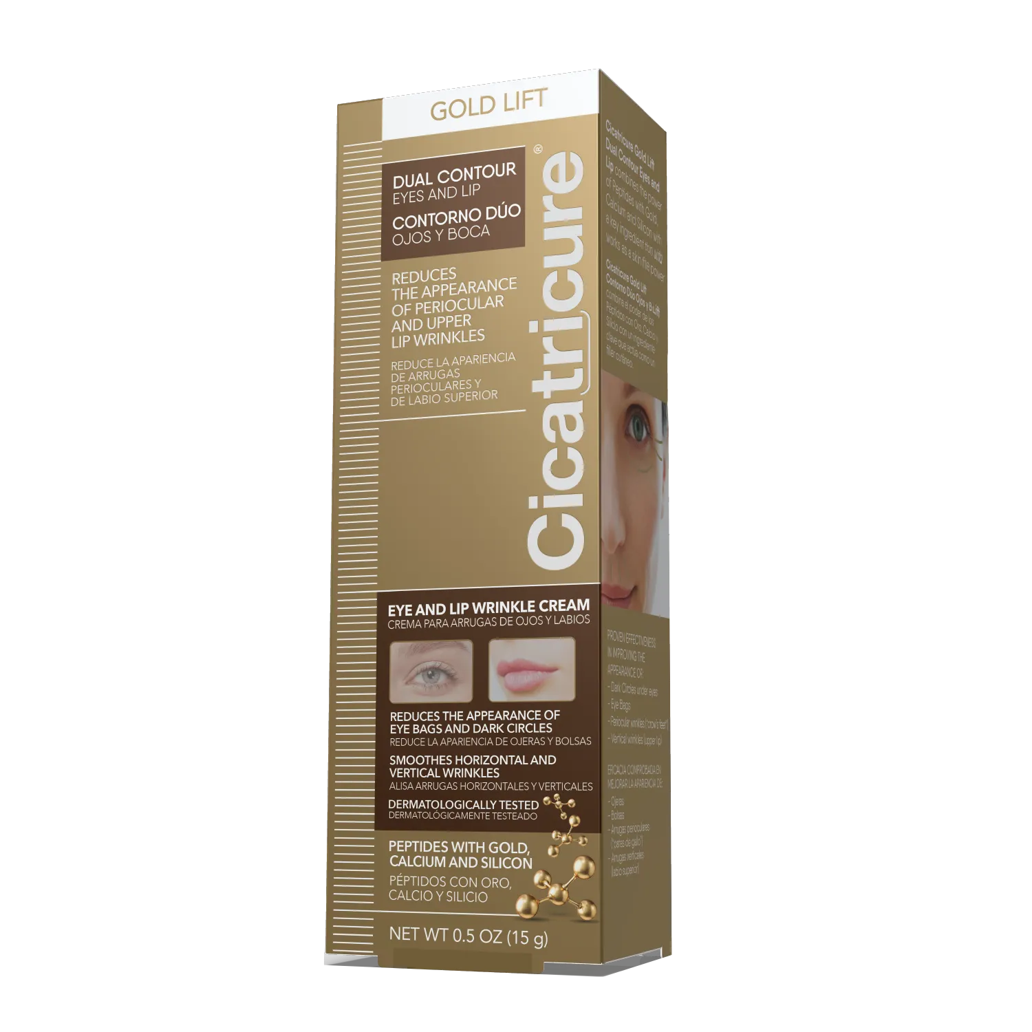 Cicatricure Gold Lift for Gravitational Wrinkles Eye & Lip Cream - 0.5 Oz (15 g) - Case of 12
