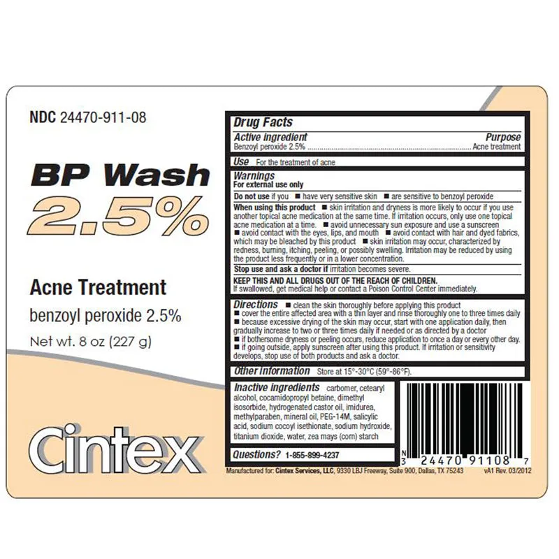 Cintex Benzoyl Peroxide 2.5% Acne Face Wash 8 oz (Rx)