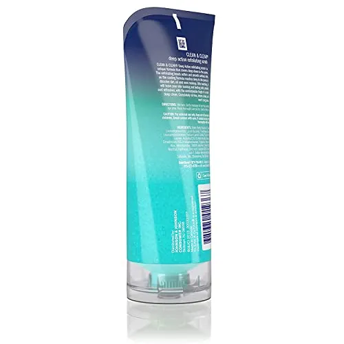 Clean & Clear Oil-Free Deep Action Exfoliating Facial Cleanser with Pro-Vitamin B5, Gentle Exfoliating Daily Face Wash Cleans Deep for Soft, Smooth, Hydrated Skin, Paraben-Free, 5 fl. oz