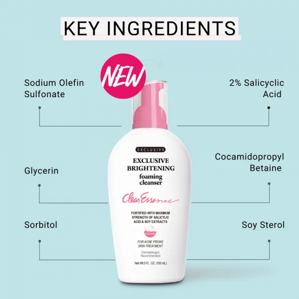 CLEAR ESSENCE EXCLUSIVE BRIGHTENING FOAMING CLEANSER (5 OZ.)