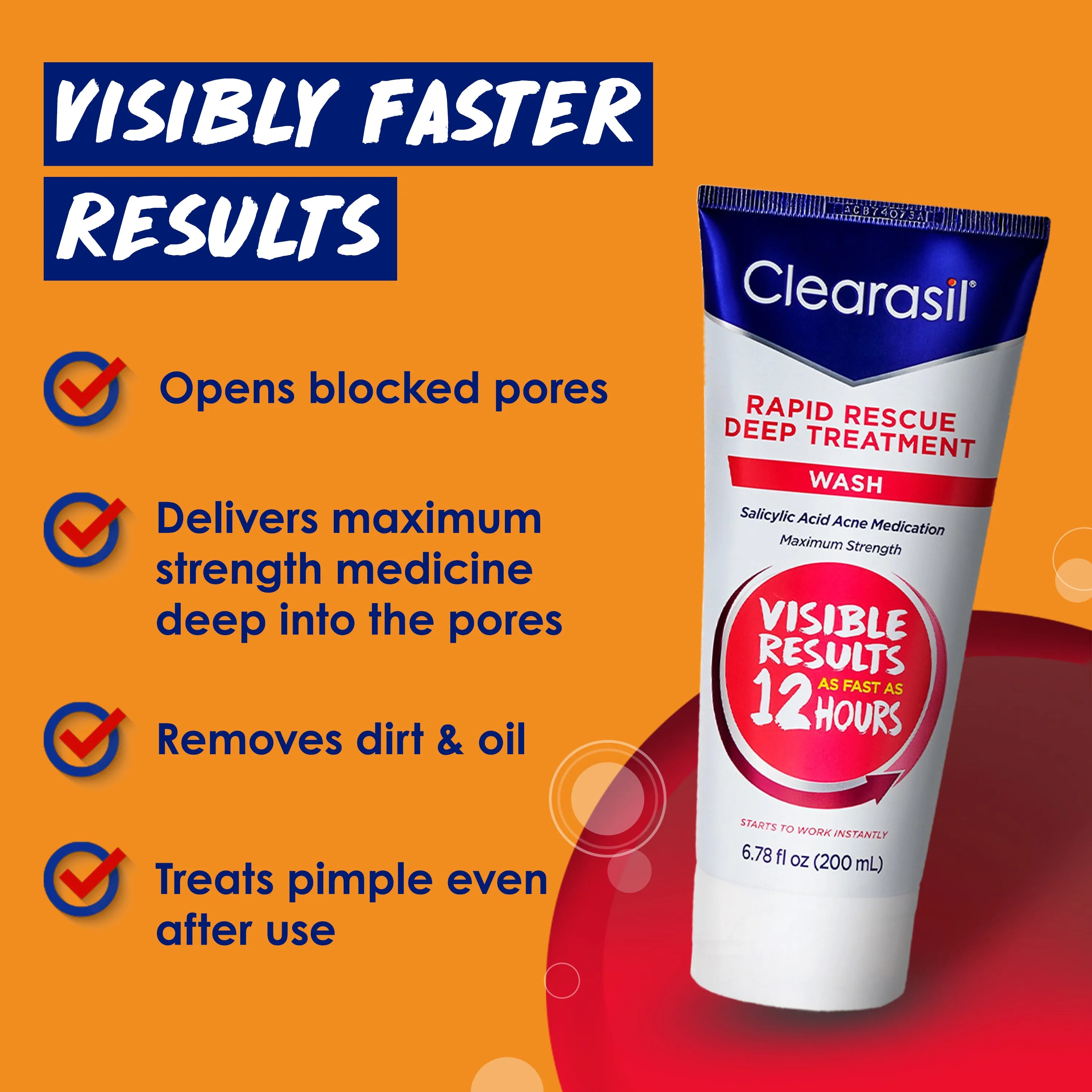 Clearasil Rapid Rescue Deep Treatment Wash, Normal to Oily Skin, 6.78 fl oz