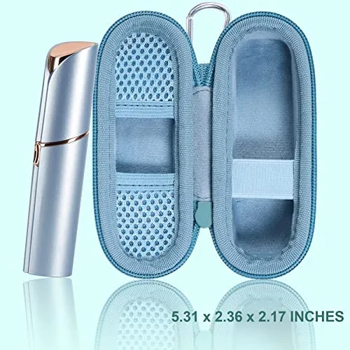 co2CREA Hard Case and Replacement Head Compatible with Finishing Touch Flawless Facial Hair Remover Electric Face Razor Women (Parisian Blue Case   Replacement Head)