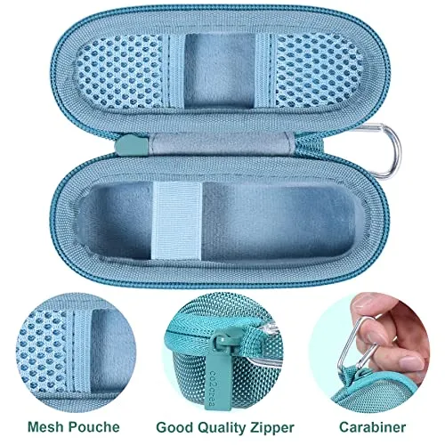 co2CREA Hard Case and Replacement Head Compatible with Finishing Touch Flawless Facial Hair Remover Electric Face Razor Women (Parisian Blue Case   Replacement Head)