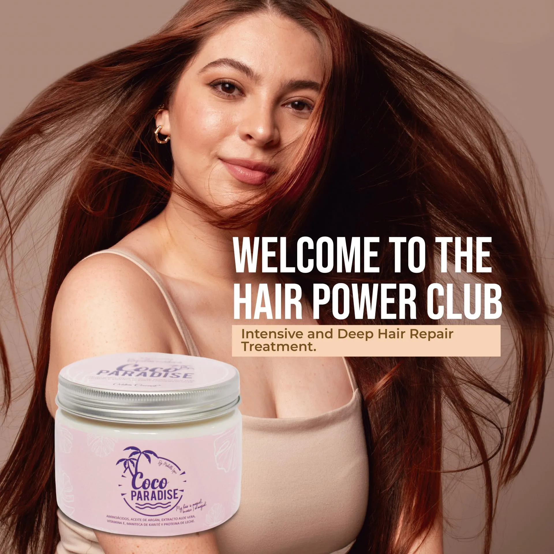 COCO PARADISE Hair Mask & Hair Massager for Hair Growth - Deep Conditioner for Damaged & Dry Hair - 11.8 Fl Oz