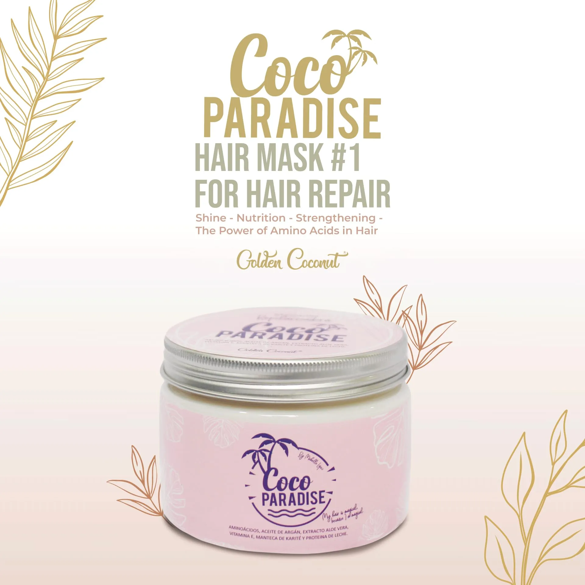 COCO PARADISE Hair Mask & Hair Massager for Hair Growth - Deep Conditioner for Damaged & Dry Hair - 11.8 Fl Oz